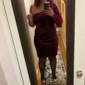 Velvet One-Shoulder Dress ✨